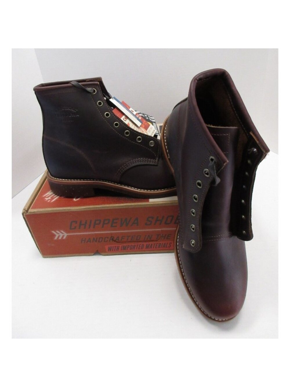 Chippewa Boots 11D Red Leather Service Boot Handcrafted 1901M25 NEW